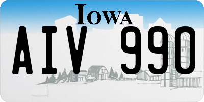 IA license plate AIV990