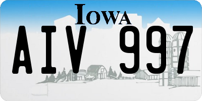 IA license plate AIV997