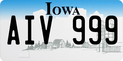 IA license plate AIV999