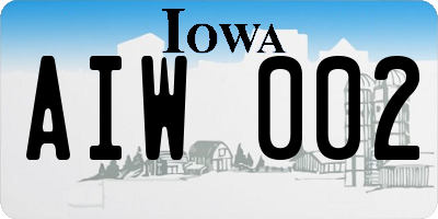 IA license plate AIW002