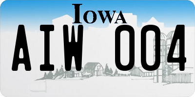 IA license plate AIW004
