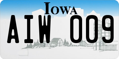 IA license plate AIW009
