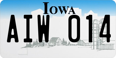 IA license plate AIW014