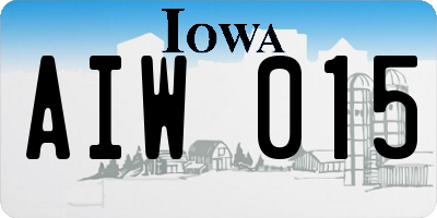 IA license plate AIW015