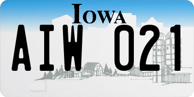 IA license plate AIW021