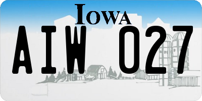 IA license plate AIW027