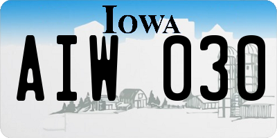 IA license plate AIW030
