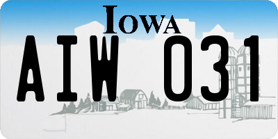 IA license plate AIW031
