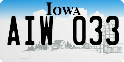 IA license plate AIW033