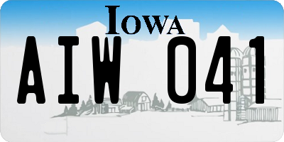 IA license plate AIW041
