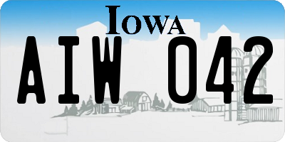 IA license plate AIW042