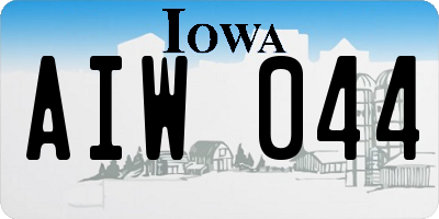 IA license plate AIW044