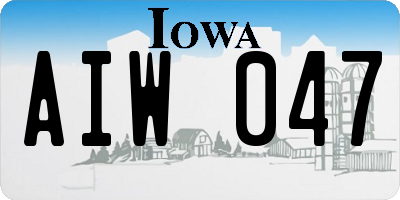 IA license plate AIW047