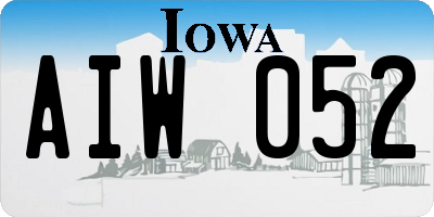 IA license plate AIW052