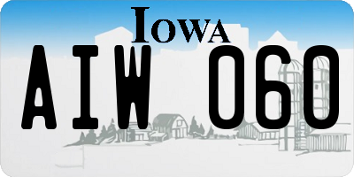 IA license plate AIW060