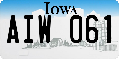 IA license plate AIW061