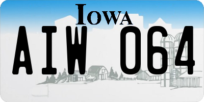 IA license plate AIW064
