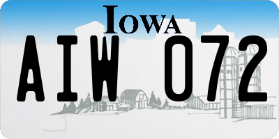 IA license plate AIW072