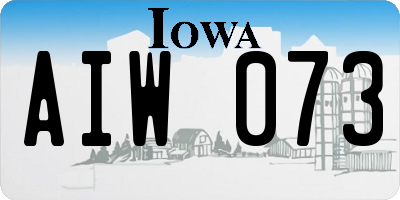 IA license plate AIW073