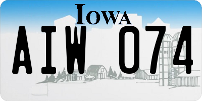 IA license plate AIW074