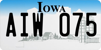 IA license plate AIW075