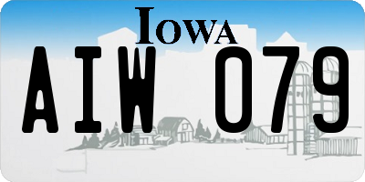IA license plate AIW079