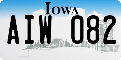 IA license plate AIW082