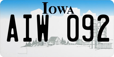 IA license plate AIW092