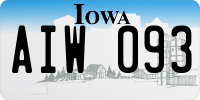 IA license plate AIW093