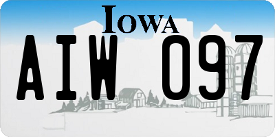 IA license plate AIW097