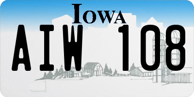 IA license plate AIW108