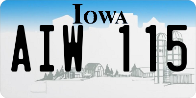 IA license plate AIW115