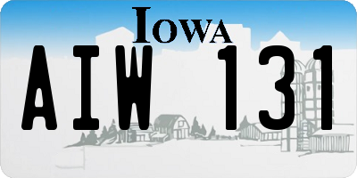 IA license plate AIW131