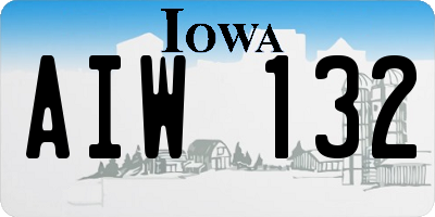 IA license plate AIW132