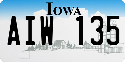 IA license plate AIW135
