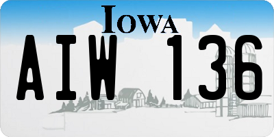 IA license plate AIW136