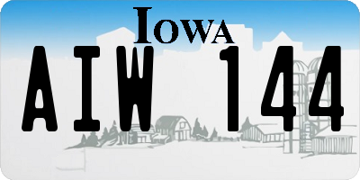 IA license plate AIW144