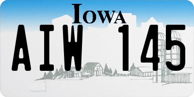 IA license plate AIW145