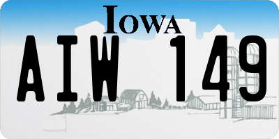 IA license plate AIW149