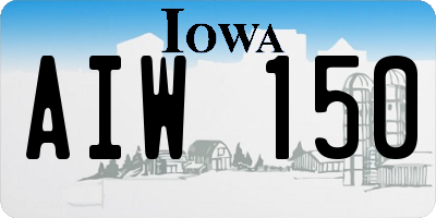 IA license plate AIW150