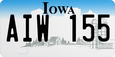 IA license plate AIW155