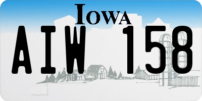 IA license plate AIW158
