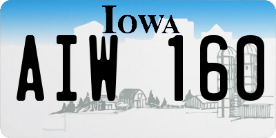 IA license plate AIW160