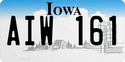 IA license plate AIW161