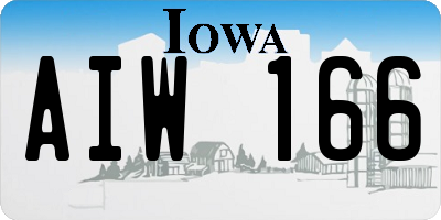 IA license plate AIW166