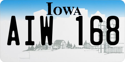 IA license plate AIW168