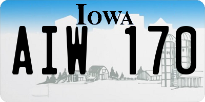 IA license plate AIW170