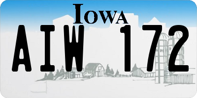 IA license plate AIW172