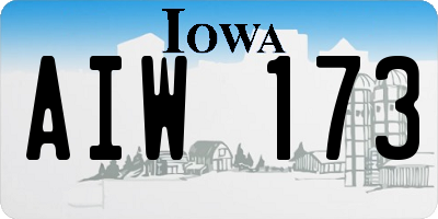 IA license plate AIW173