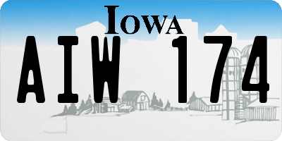 IA license plate AIW174
